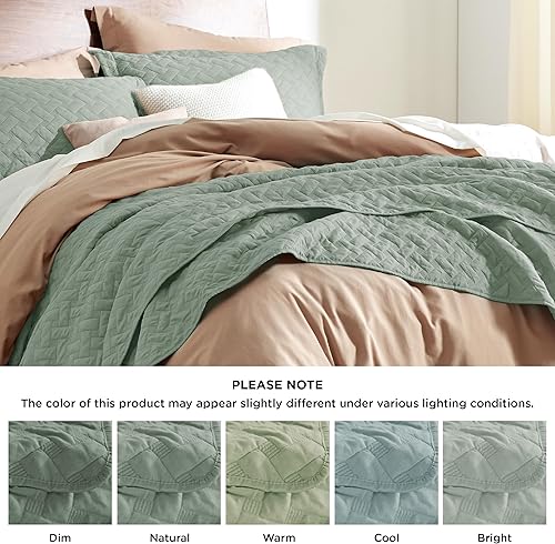 Vista 36 de Bedsure Colchas de tamaño Queen – Colchas ligeras tamaño Queen con patrón de tejido de canasta, ropa de cama suave, edredón de rosa polvorienta