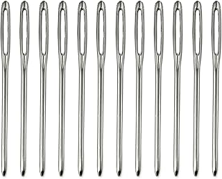Ganzoo Sewing Needles Darning Needles Set of 12 Extra Large Eye Embroidery Needle Pin Silver