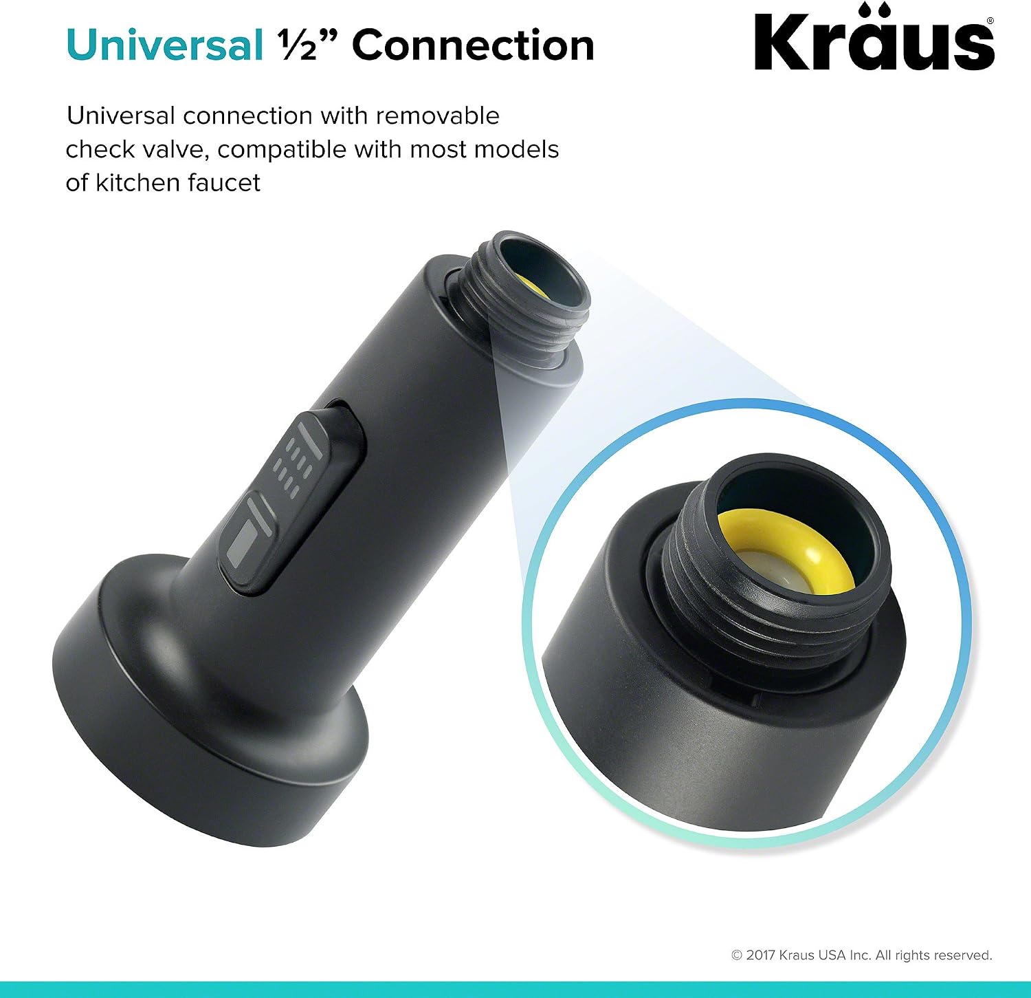 Kraus Dual Function Kitchen Faucet Sprayer in Matte Black