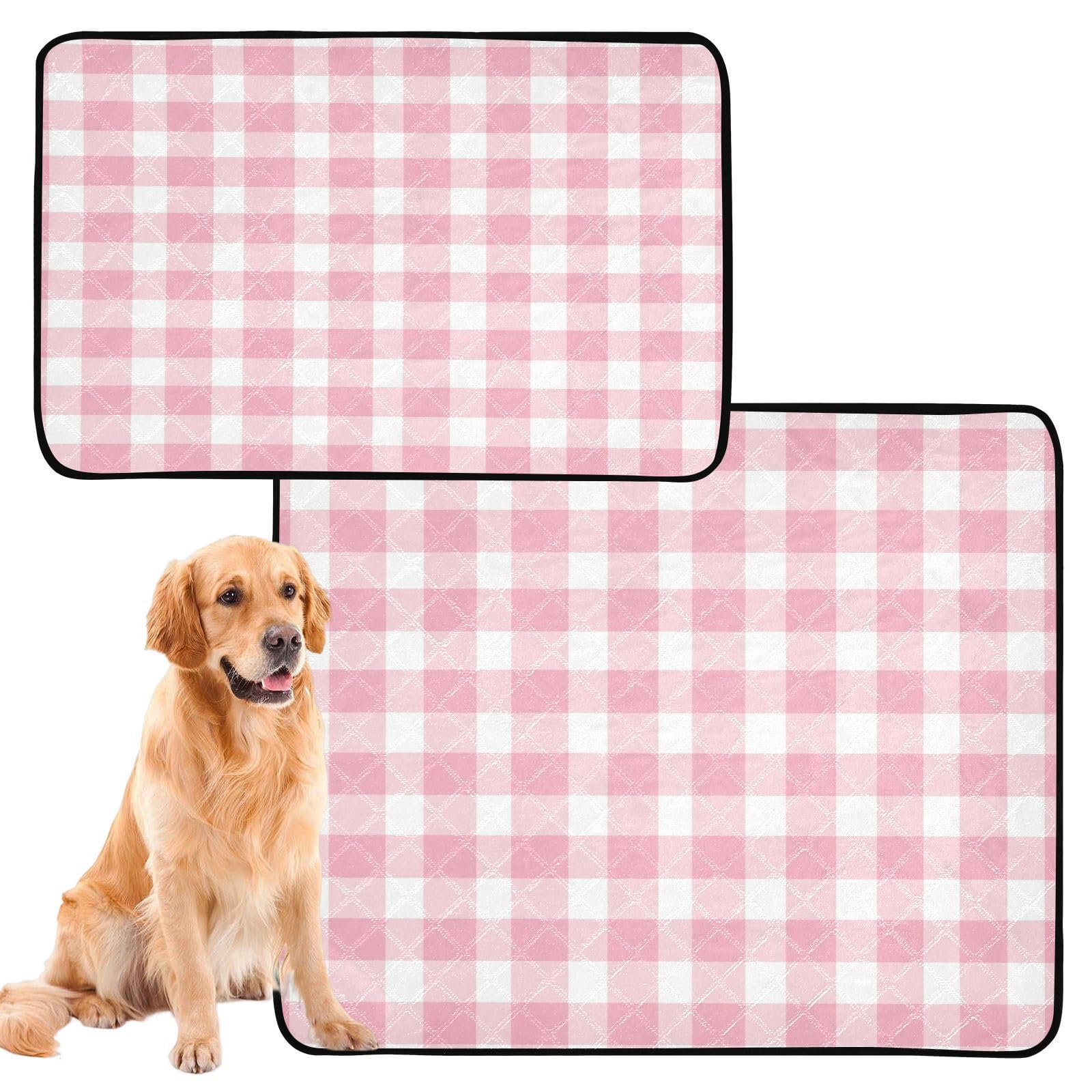 Kigai Washable Pee Pads for Dogs, Reusable Dog Training Pad 2 Pack, Absorbent Non Slip Puppy Potty Pad for Crate, Bed, Playpen, Whelping Pad for Pets,