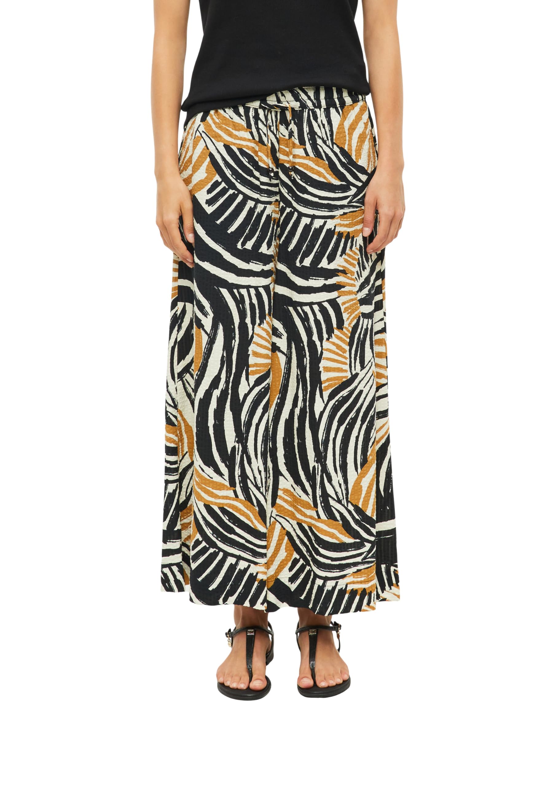 s.Oliver Wide-Leg-Hose aus gecrêptem Viskosemix
