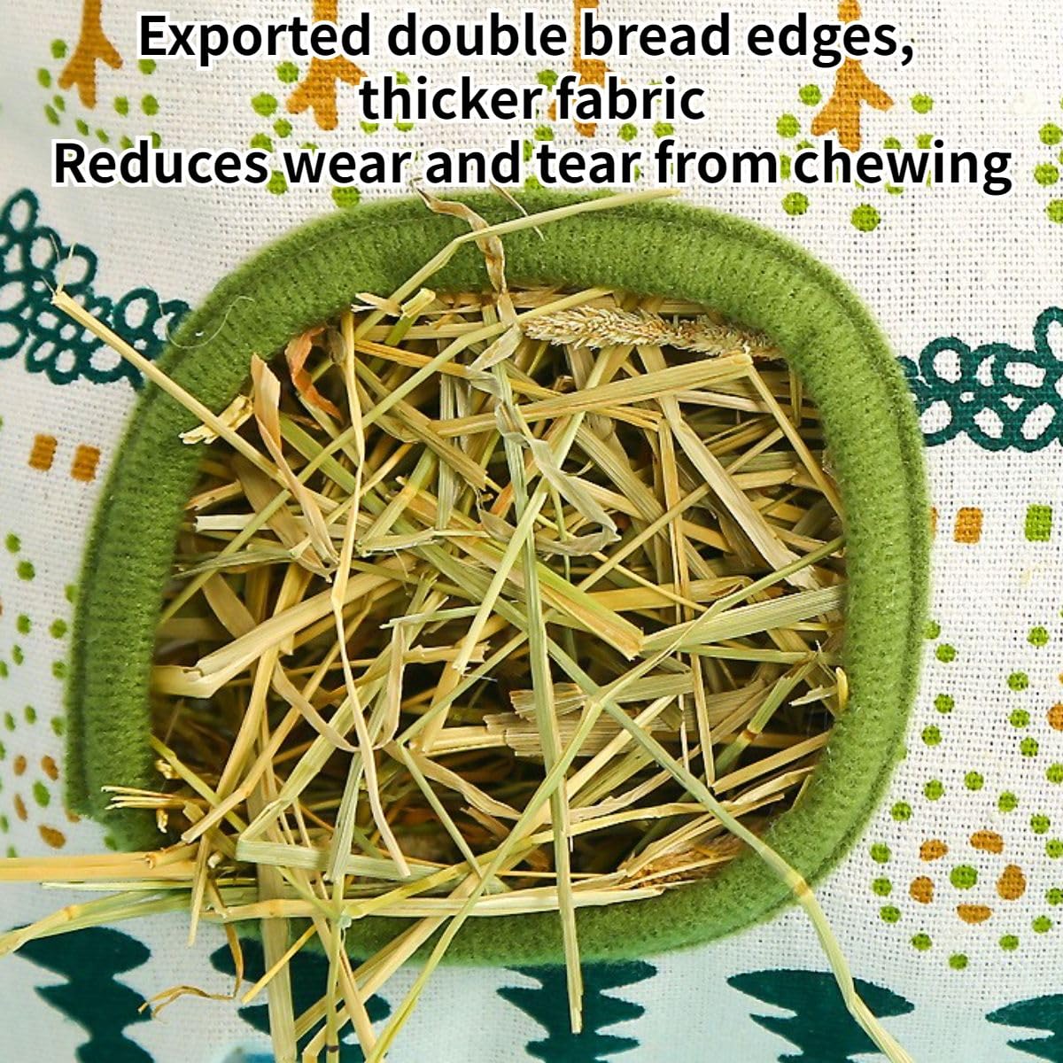 Rabbit Hay Feeder, Bunny Hay Bag for Rabbits,Rabbit Feeder Fabric Bag Feeder Storage Bag,Large Capacity Cotton Canvas Fabric Hanging Hay Feeder Bag for Small Animal,Hay Guinea Pig (White,M) - image 8