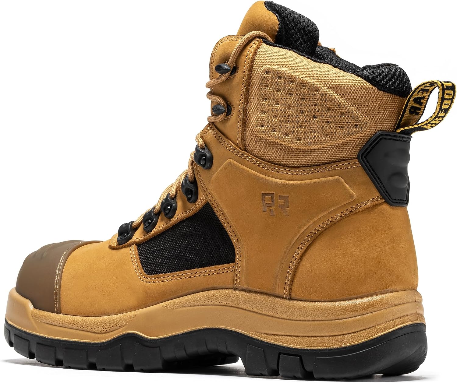 ROCKROOSTER Stowe - Men's Work Safety Boots Composite Toe ASTM F2413-18 M/I/C EH, Lightweight Slip Resistant Industrial Boots, Nubuck Leather with HYDROGUARD Waterproof Lining CP212