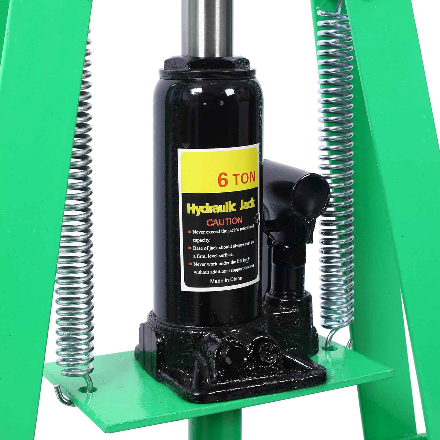 Hydraulic Shop Press, Hydraulic 6 Ton H-Frame Garage Floor Adjustable Shop Press with Plates, Working Table Height, 6 Ton Shop Press for Car Repair and Garage, Green