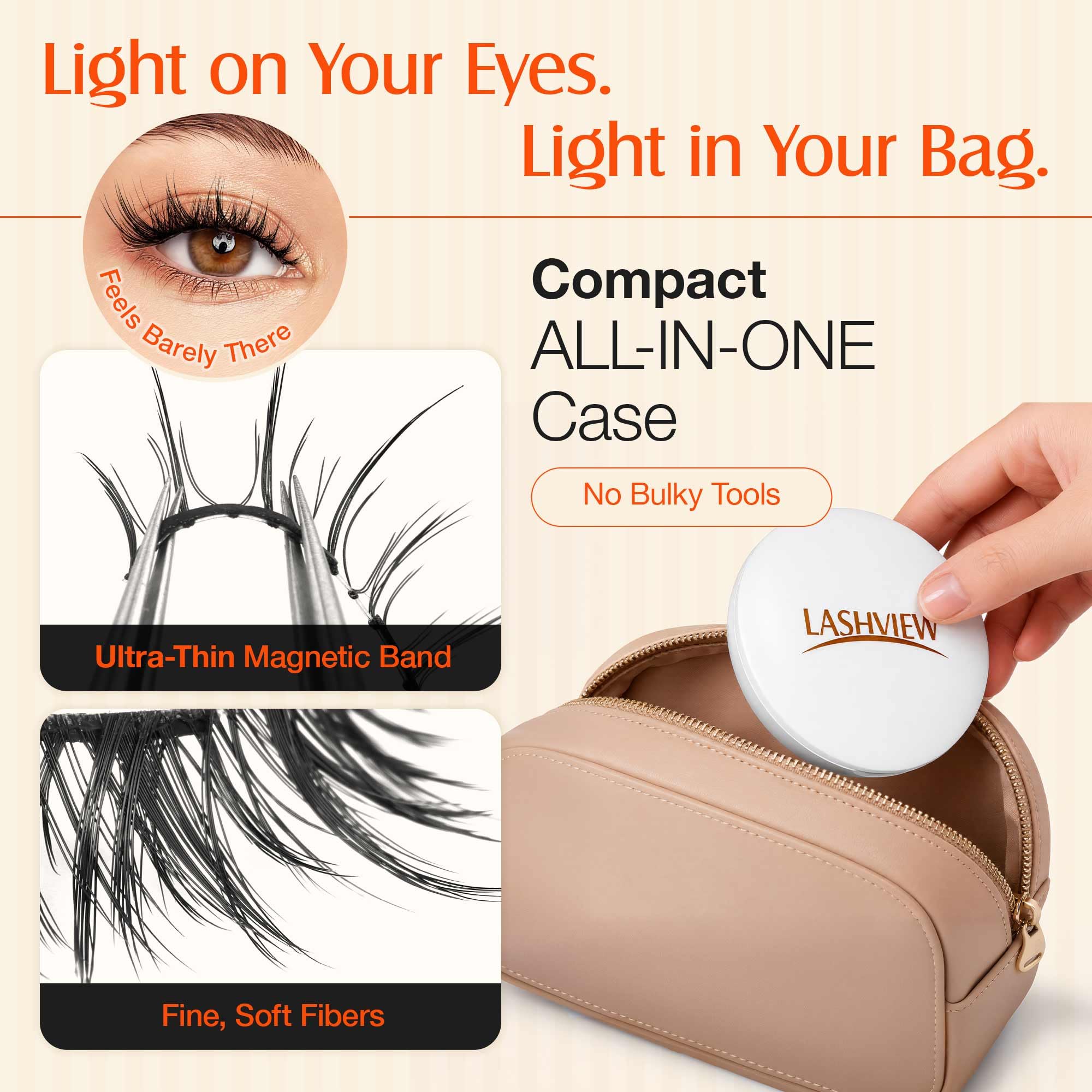 LASHVIEW Verbesserte magnetische Wimpern mit Applikator, kein Kleber erforderlich, natürliche, weiche magnetische Wimpern, Katzenaugen-Look, einfach zu tragen und zu entfernen (AN26)