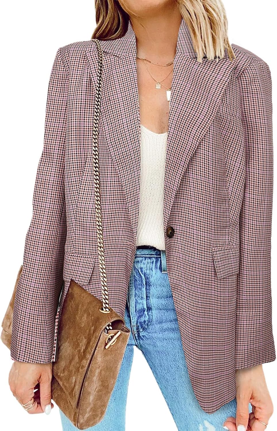 Asvivid Womens Casual Pocketed Office Blazers Draped Open Front Cardigans Jacket Work Suit at  Women’s Clothing store