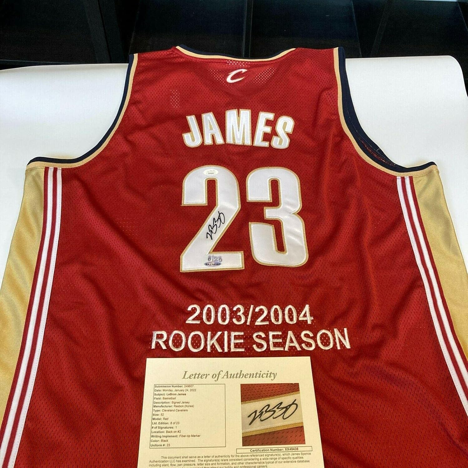 LeBron James Rookie Signed Cleveland Cavaliers Jersey JSA COA & UDA Upper Deck - Autographed NBA Jerseys