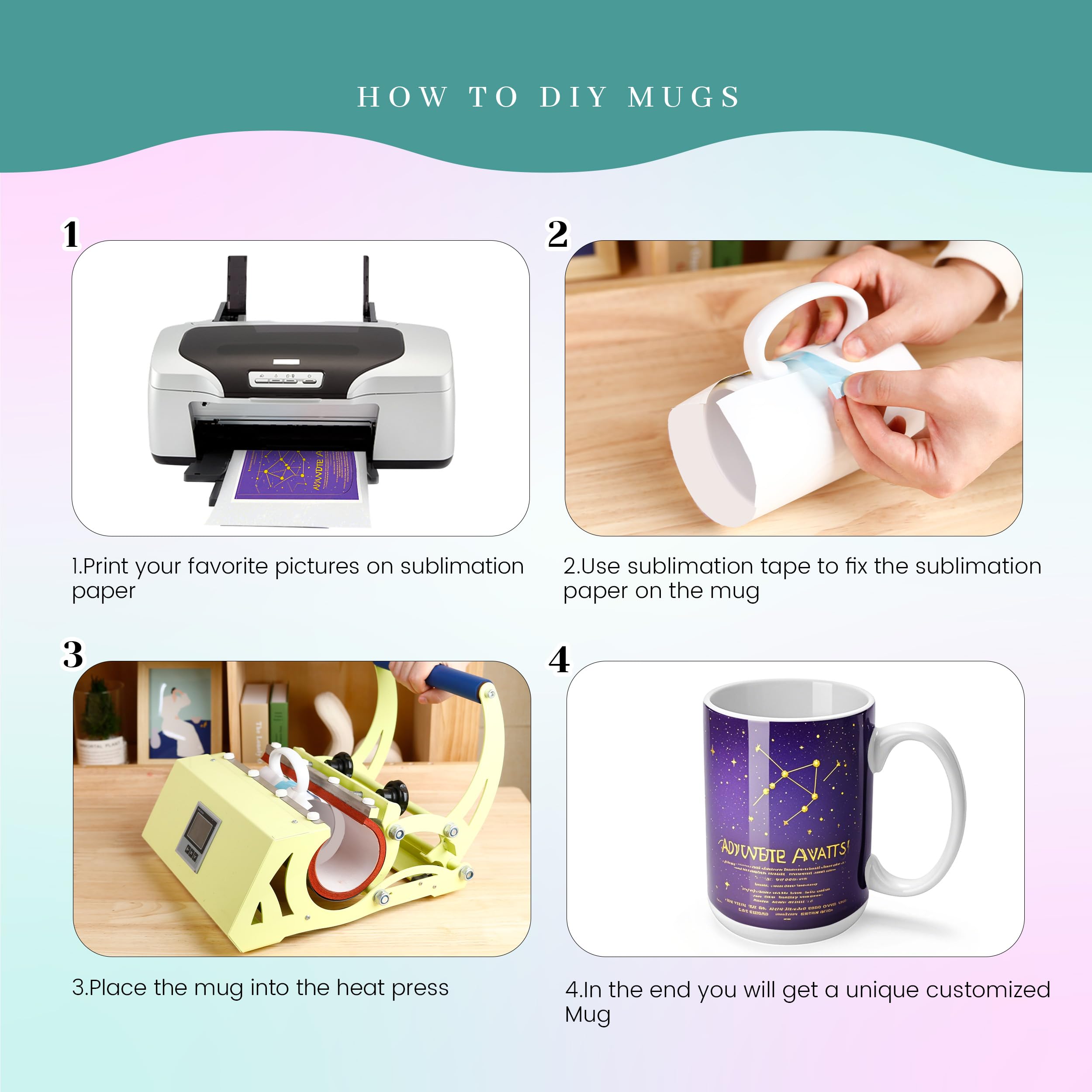 Joyclub 1 juego de tazas de sublimación en blanco de 15 onzas, tazas de cerámica blanca a granel con asa, tazas para sublimar para café, té, leche, sopa, regalos de bricolaje