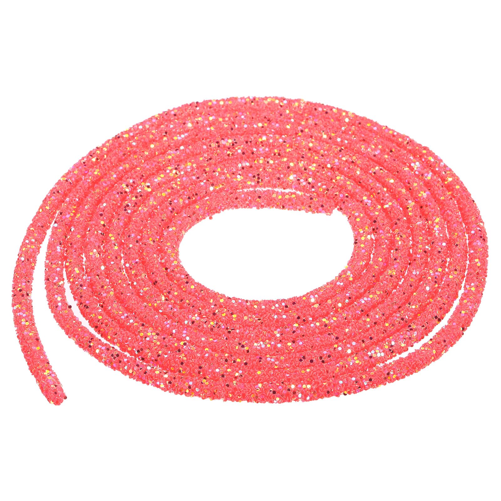 sourcing map 5 Yard 6mm 0.24 inch Glitter Sequins Rope Sequins Rhinestone Tube Cord for DIY Wedding Dresses Costume Clothing Shoes Jewelry Accessory Clear White — view 186