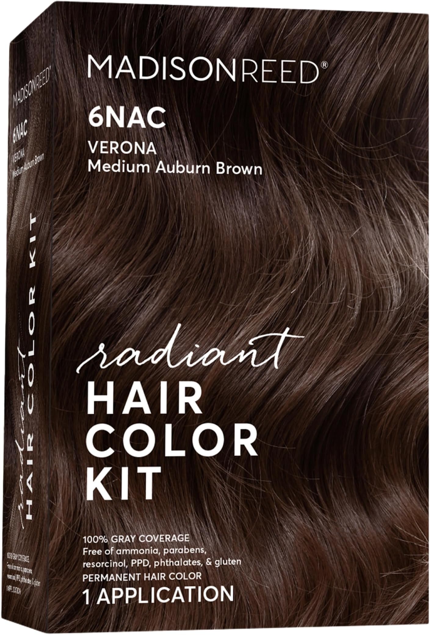 Madison Reed Radiant Hair Color Kit - 6NAC Medium Chocolate Brown with Copper-Auburn Undertones (Verona), Dimensional Gray Hair Blending Permanent Hair Dye, PPD-Free & Ammonia-Free, 1 Pack
