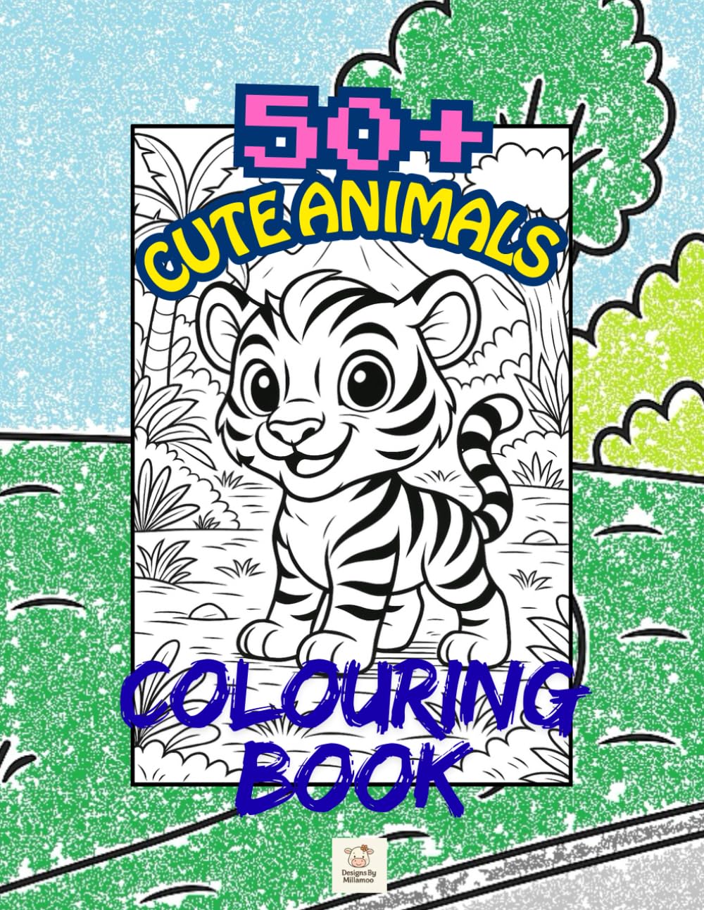 Children's colouring book with more than 50 images!: Cute Animals (Children's colouring book, more than 50 images to colour!)