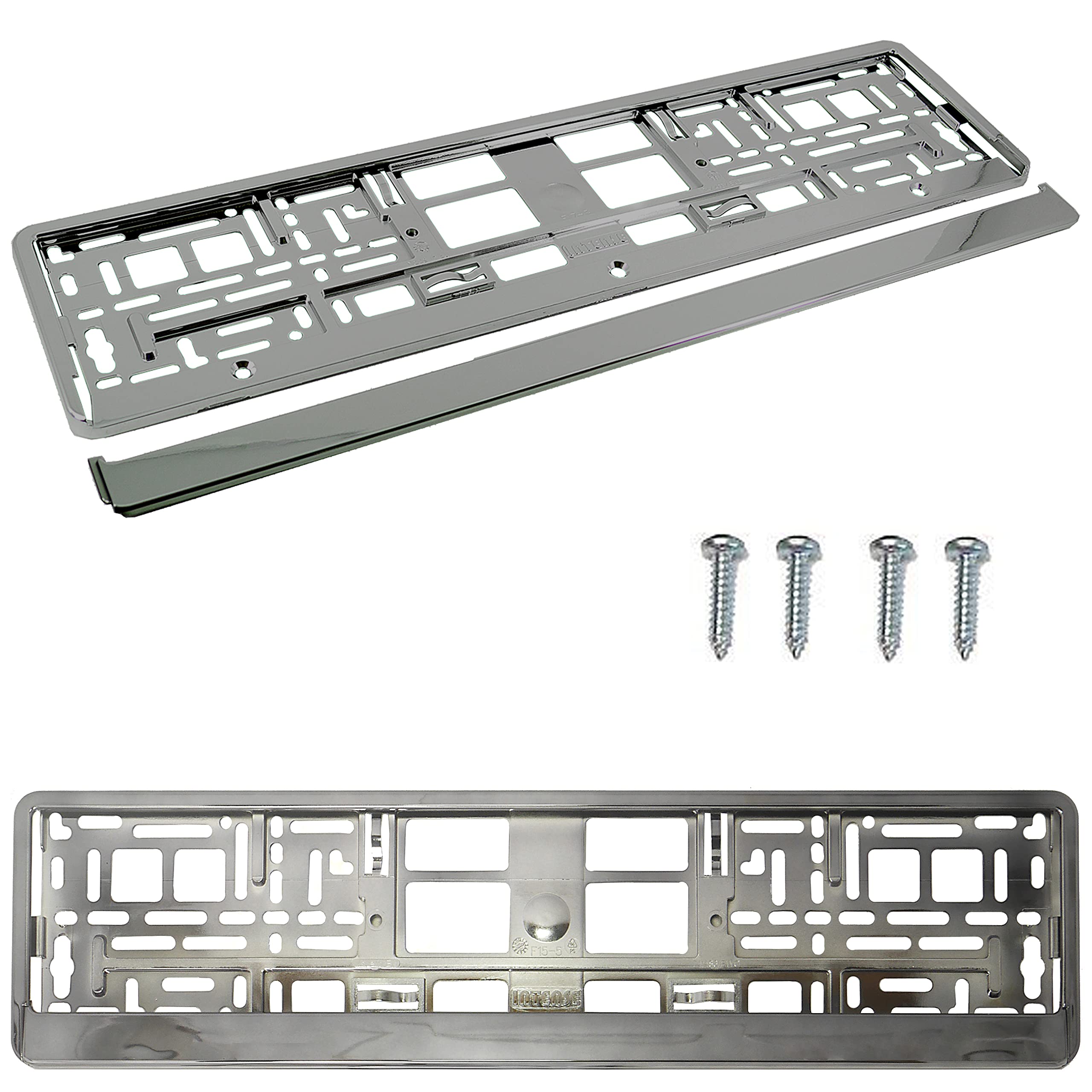 PAIR (2PCS) GRAPHITE GREY GLOSS Car Registration License Number Plate Surround Holder Frame Surround