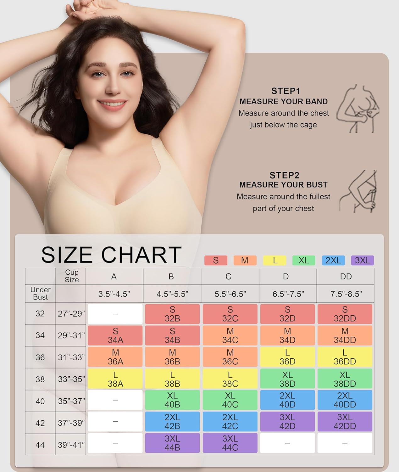 Wireless Jelly Bras for Women,Supportive Seamless T-Shirt Bras,Push Up Comfortable No Underwire Bra with Everyday Bras - Image 7