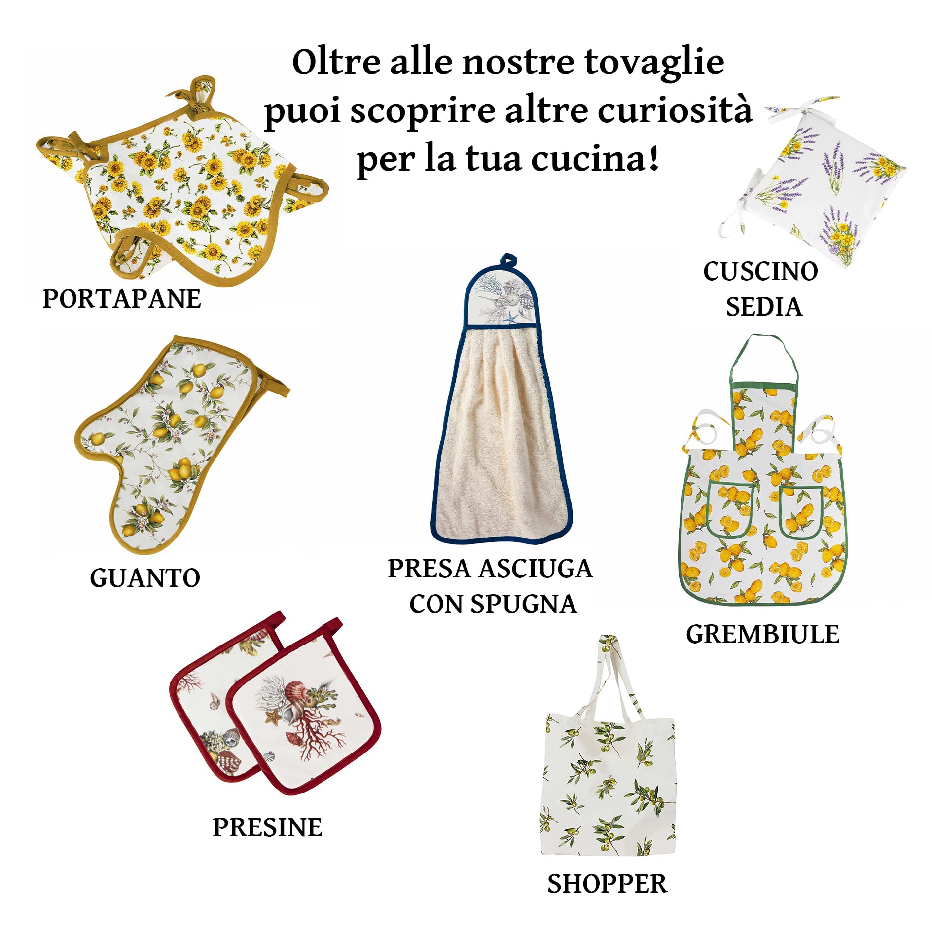 Tovaglia Fantasia Girasole Rettangolare 100% cotone cm180x270