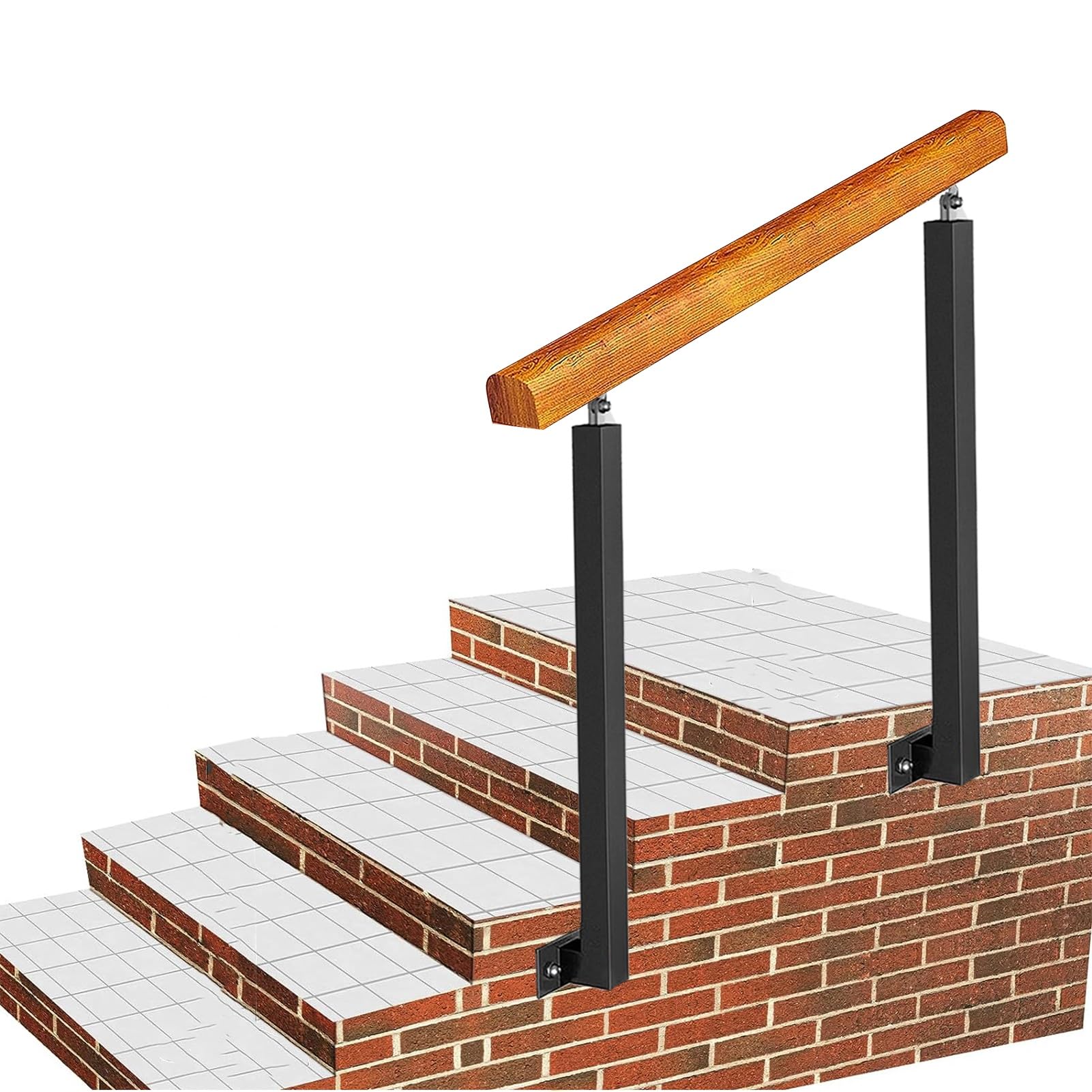 Rampe d'escalier en fer forgé pour 2 à 3 marches extérieures et porche