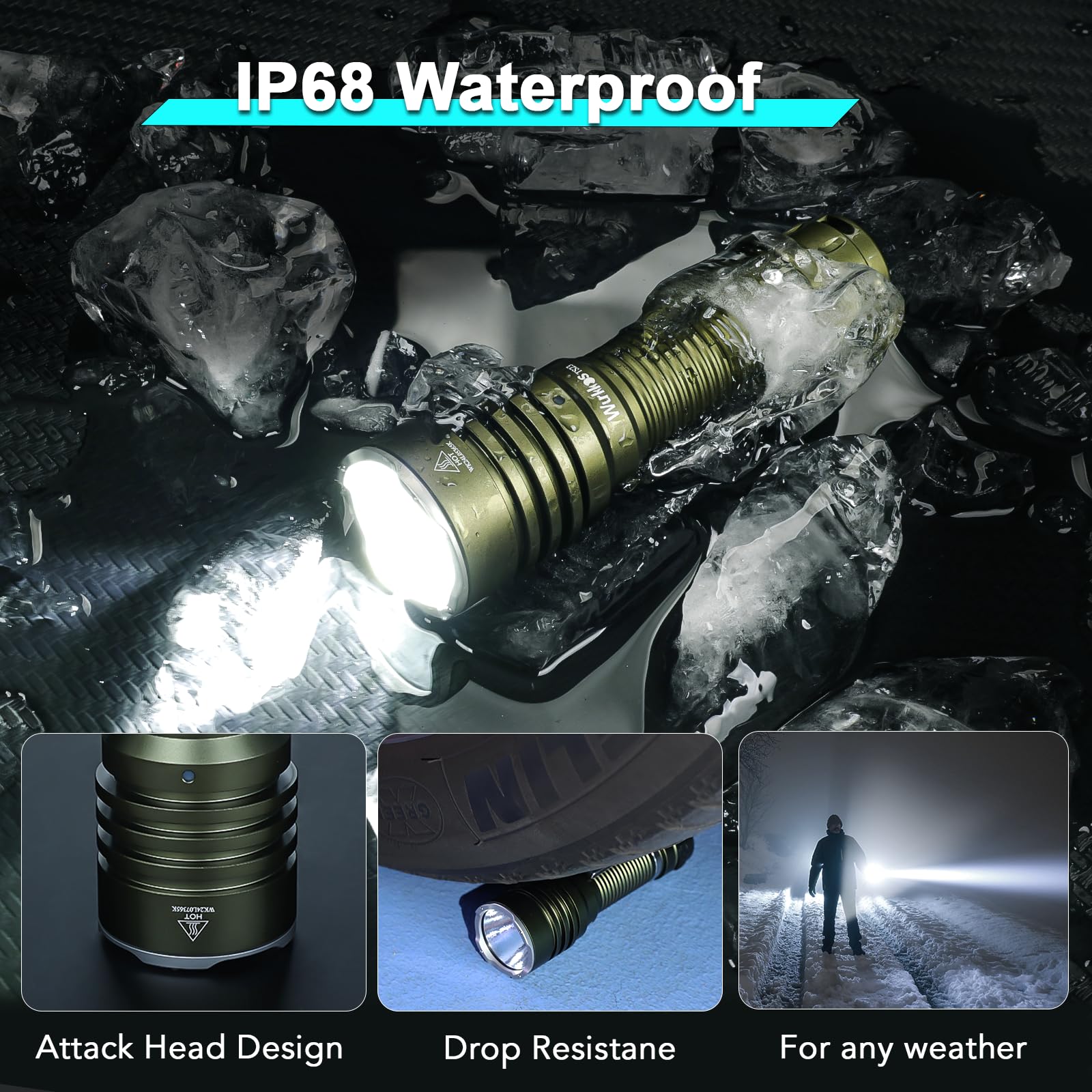 Wurkkos TS23 充電式フラッシュライト ハイ 5000 ルーメン 超明るい、482M 長距離 フラッシュライト、ハイ RCI Led フラッシュライト、キ Amazon.co.jp: Wurkkos TS23 充電式フラッシュライト ハイ 5000