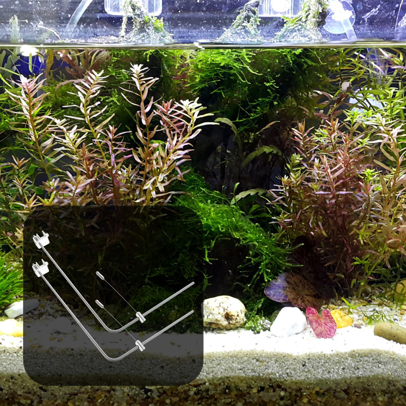 Lampada Rettile Illuminazione Stand,Supporto Di Illuminazione Per Acquario Accessorio Per Acquario Luce Rack Universale Staffa Di Sospensione A Forma Di Puleggia
