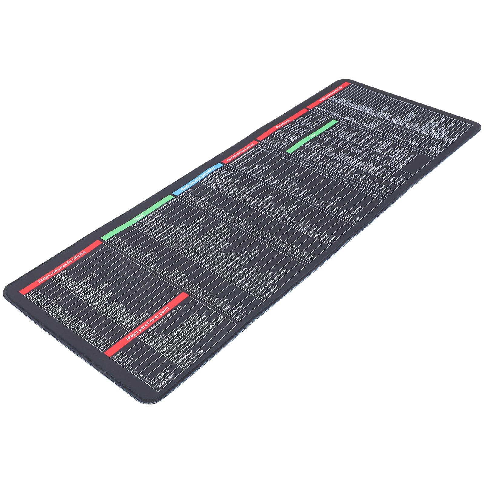 GLEAVI Excel Spickzettel Mauspad 300x800x3mm Rutschfestes Wasserfestes Schreibtischpad aus Gummi Stoff Extra Großzügig für Büro Homeoffice
