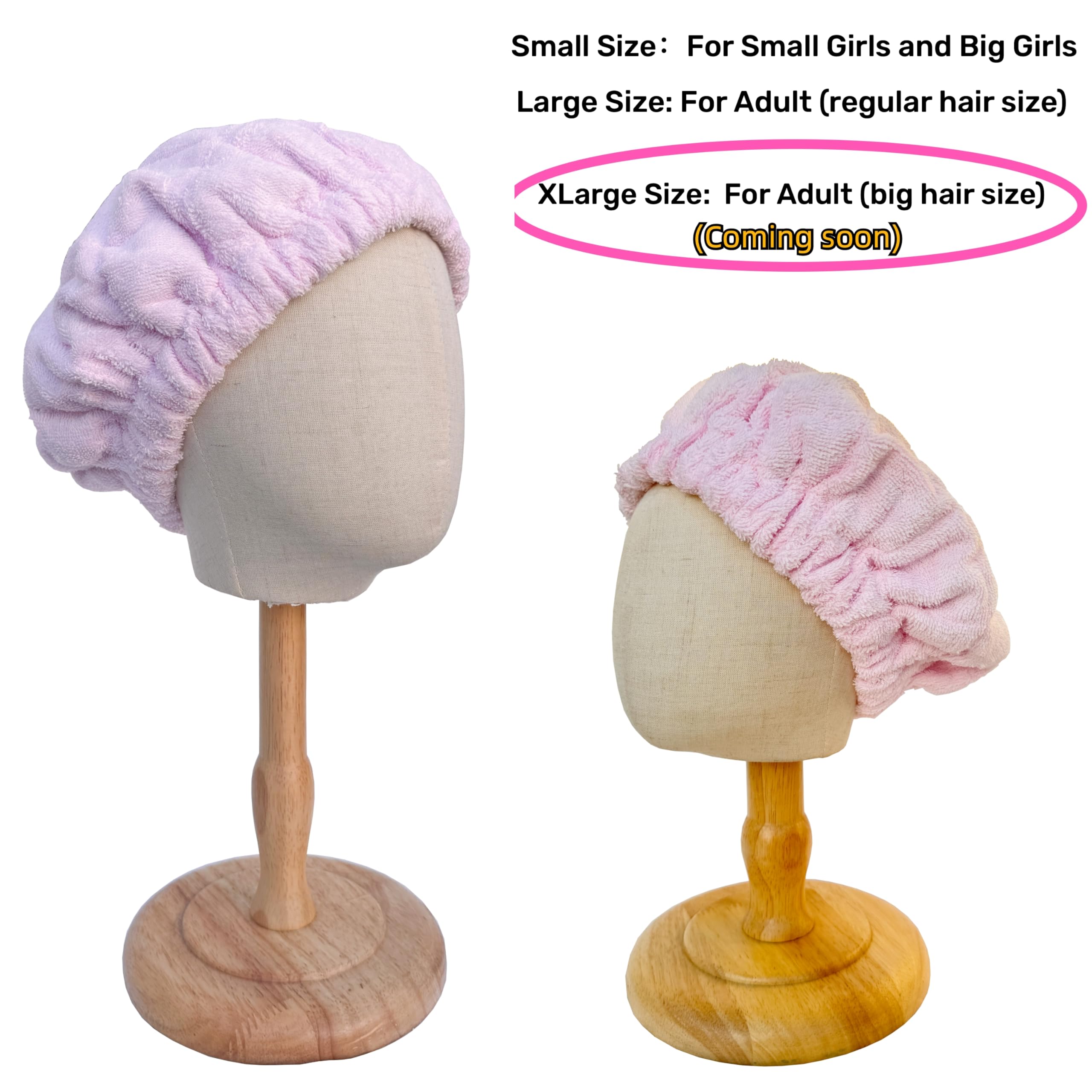 AKISS Cuffia per capelli da donna a base di semi di lino, portatile, per microonde, per la cura dei capelli (verde pisello, rosa, L)