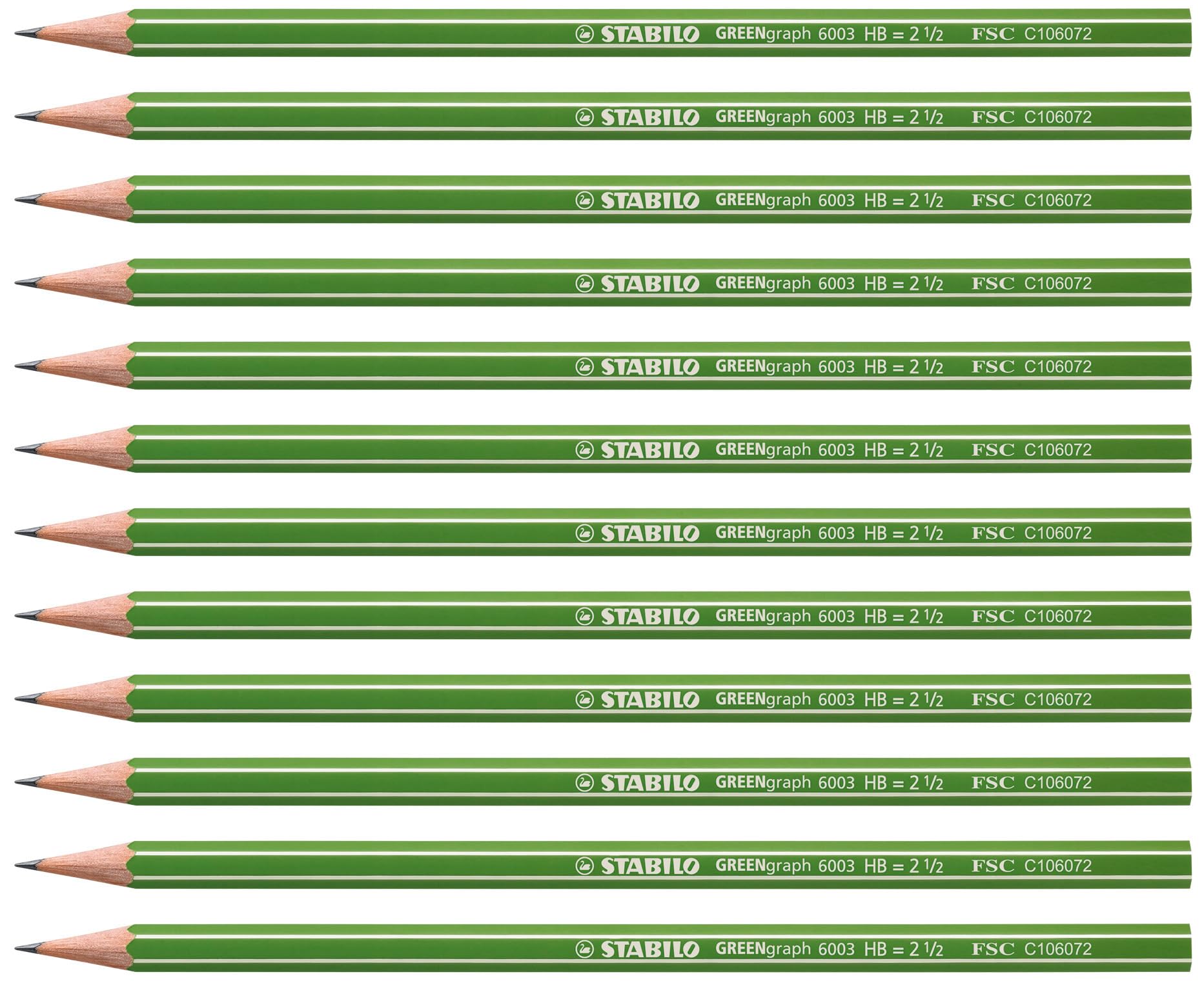 STABILO GREENgraph - FSC Certified Graphite Pencil - Pack of 12 - Degree HB