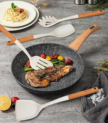 Miniatura 2 de Juego de utensilios de cocina de silicona grande con soporte, juego de utensilios de cocina de 25 piezas con mango de madera, juegos de espátulas