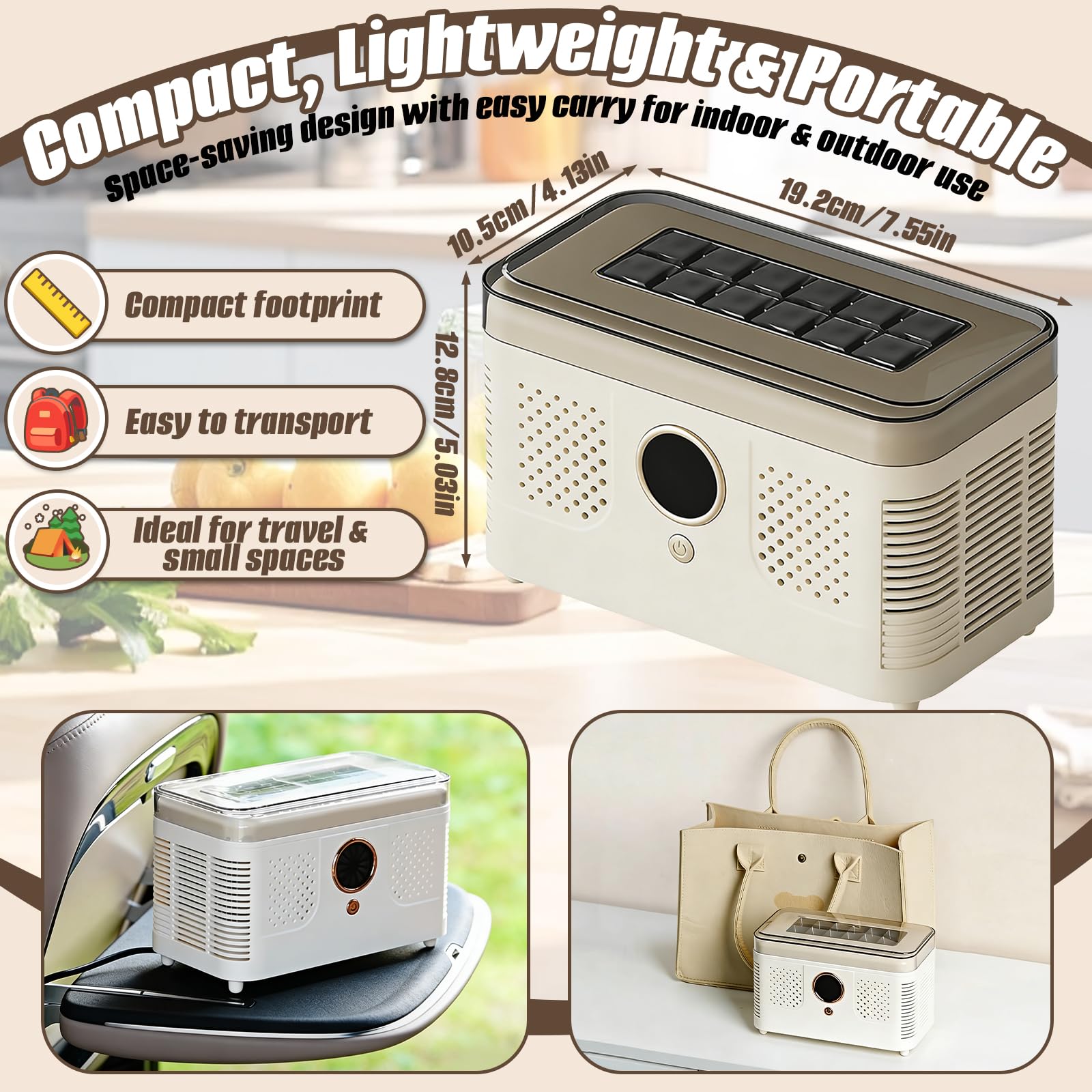 Macchina per il ghiaccio portatile, 12 cubetti per ciclo, ghiaccio veloce in 20 minuti, cubetti vuoti o massicci a scelta, 12 V/220 V, per auto e casa, macchina per ghiaccio compatta per viaggi