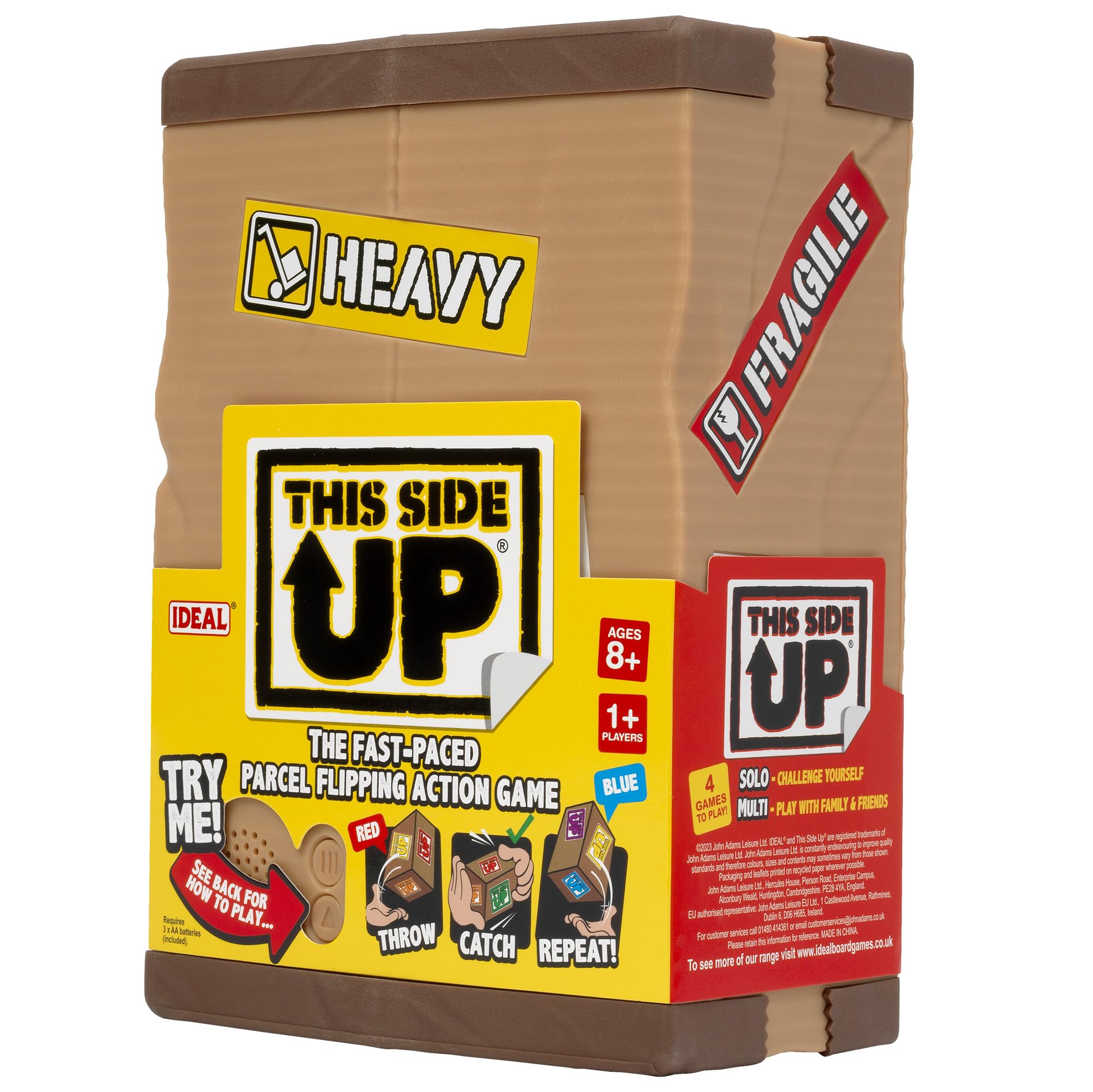 Ideal | This Side Up: The parcel-flipping, electronic reaction game | Family Games | 1+ Players| Ages 8+
