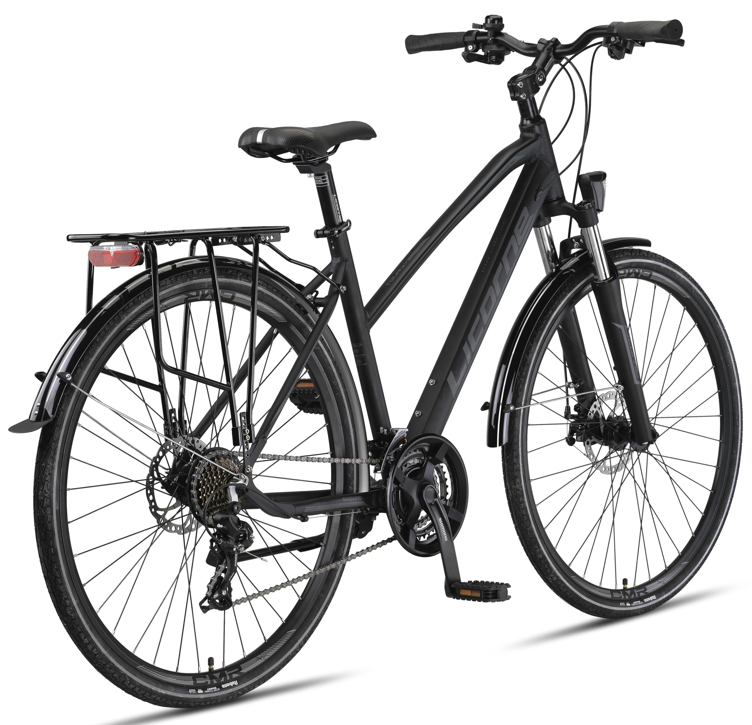 Licorne Bike Bicicleta de trekking Premium Touring en 28 pulgadas de aluminio con freno de disco para niños, niñas, mujeres y hombres – 21 velocidades – bicicleta de montaña – Crossbike