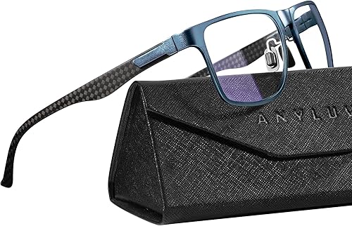Miniatura 8 de ANYLUV Gafas de lectura para hombres y mujeres, bloqueo de luz azul, lentes de lectura premium para hombre, marco de Al-mg con bisagra de resorte
