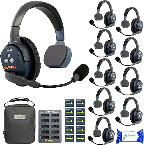 Miniatura 11 de Eartec ETP2S Ultralite PRO16 Manos Libres Full Duplex Wireless Headset Comunicación para 2 usuarios – 2 auriculares de un solo oído, alcance