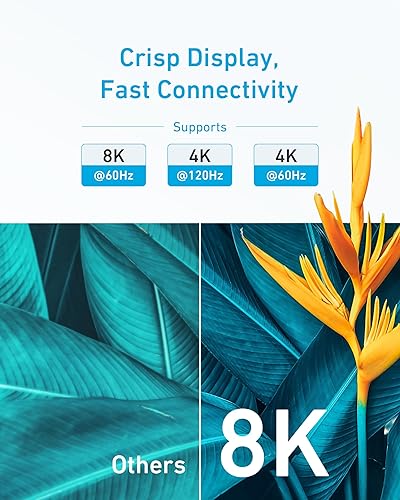 Miniatura 2 de Anker Cable HDMI 8K 60Hz, 3 pies Ultra HD 4K 120Hz cable HDMI, 48 Gbps certificado de ultra alta velocidad, compatible con PlayStation 5, Xbox,