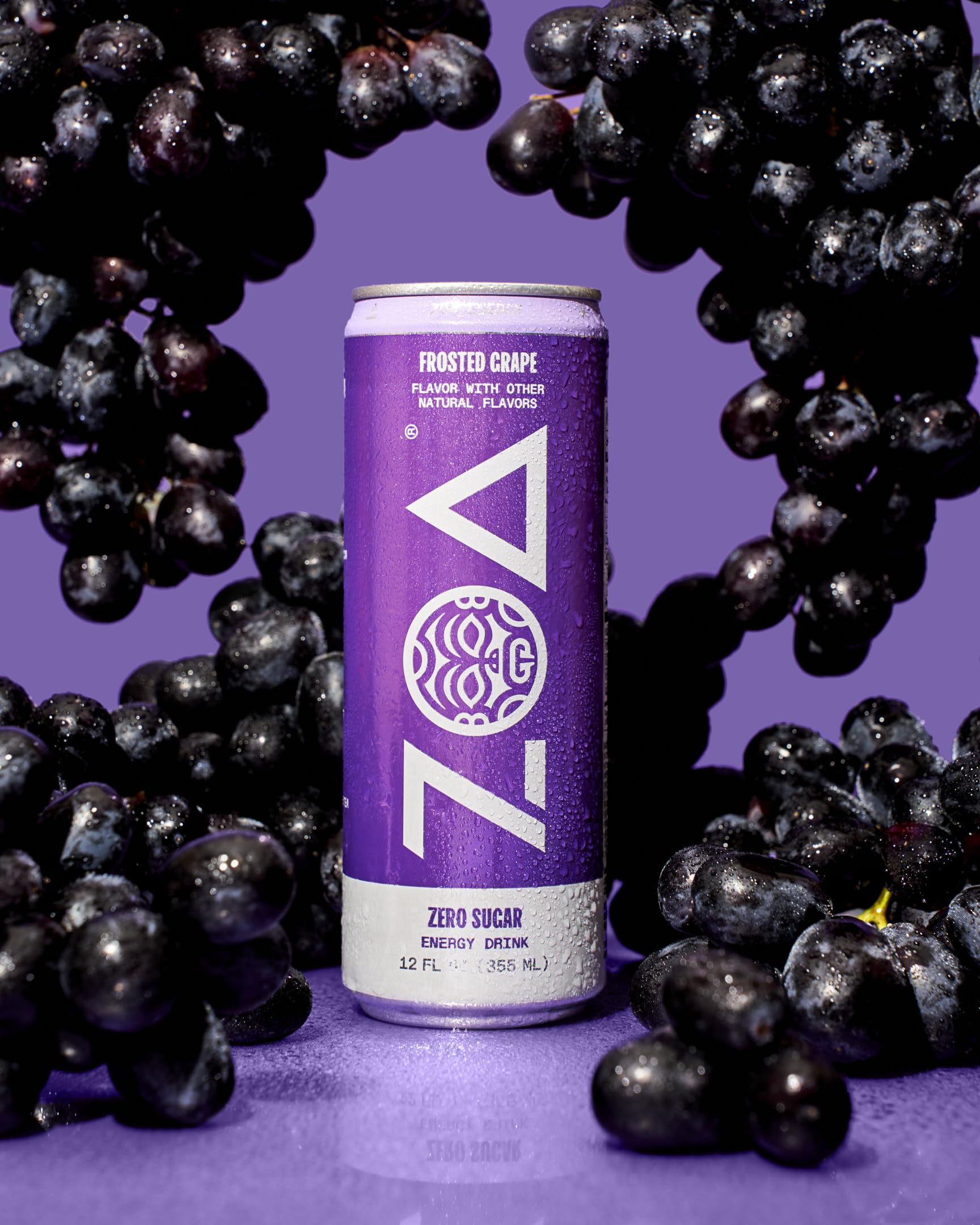 ZOA Zero Sugar Energy Drink Variety Pack, Sugar Free with Electrolytes, Healthy Vitamin C, Amino Acids, Essential B-Vitamins, and Caffeine from Green Tea, 18 12 oz cans, White Peach, Tropical Punch, Frosted Grape