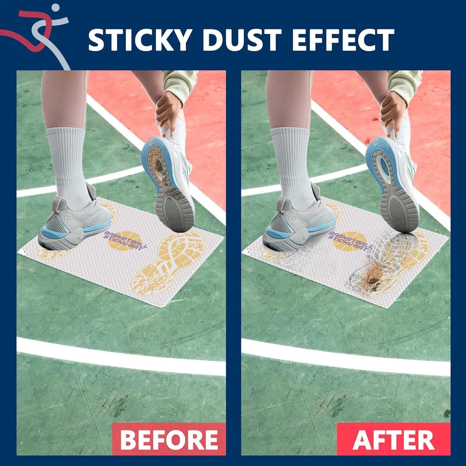 Tapis adhésif de basket-ball – Coussinet adhésif de traction portable, rehausseur de chaussures antidérapantes | Outil d'entraînement remplaçable, feuille de nettoyage pour chaussures de football et