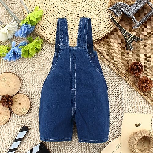 Miniatura 2 de KIDSCOOL SPACE Bebé Lindo Verano Jean Overalls,Niño Denim Cartoon 3D Animal Shortalls