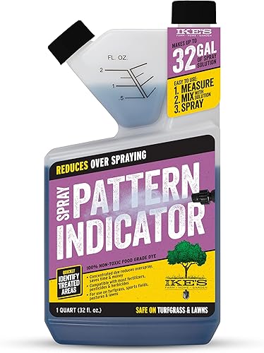 Ike's Indicador de patrón de pulverización  Granja, hogar y jardín  Tinte indicador  Reduce la sobrepulverización, ahorra tiempo y dinero (cuarto de