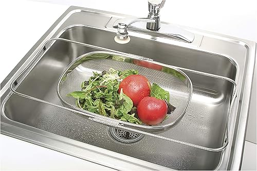 Miniatura 5 de Norpro Colador sobre fregadero de acero inoxidable, plateado