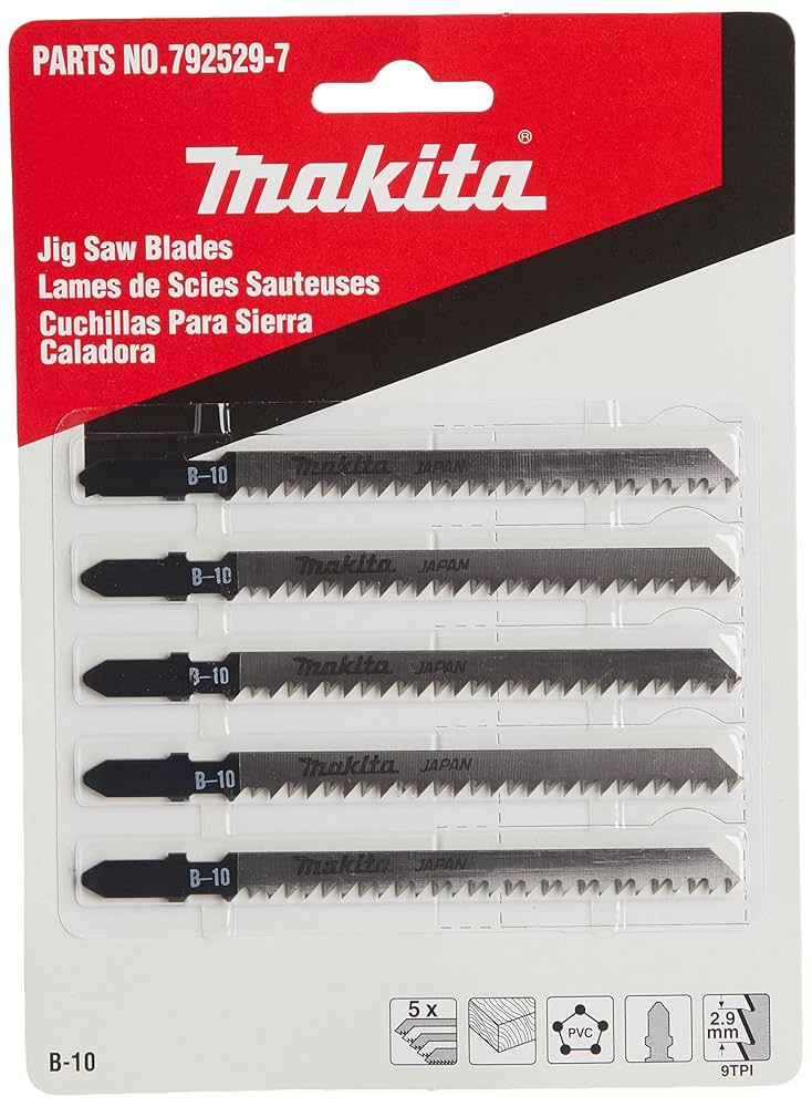 nakazahi商品 Makita 792529-7 Jig Saw Blade #B-10 5-Pack , Black - Makita