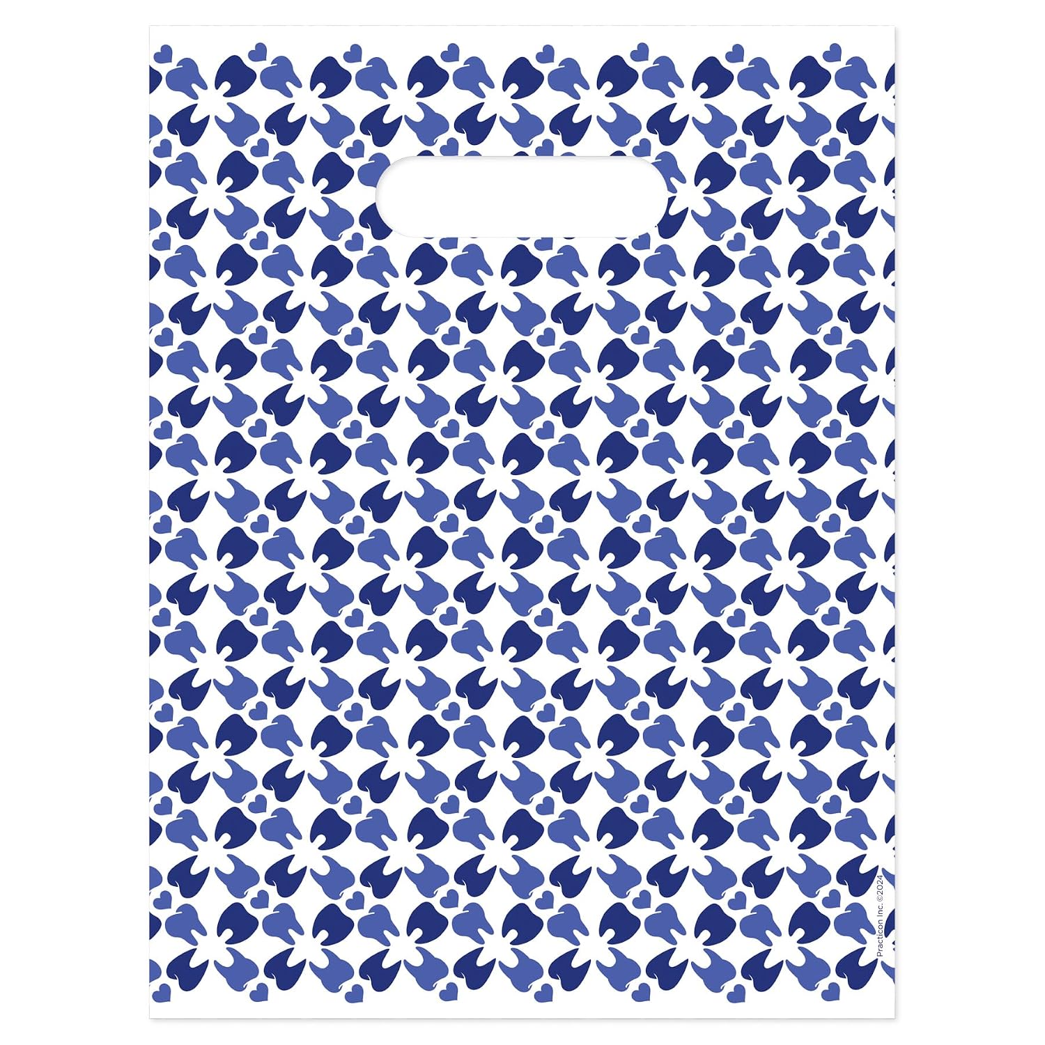 Practicon Molar Lattice 9" x 12" Dental Giveaway Bag, Dental Hygiene Patient Care Goodie Bag, Dentist Office Plastic Gift Bags, 100 Pack