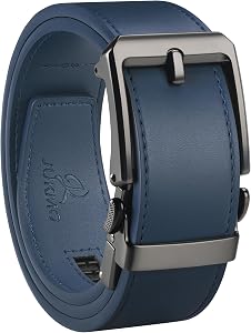 JUKMO 1.5" (38mm) Leather Ratchet Belt for Men in Gift Box