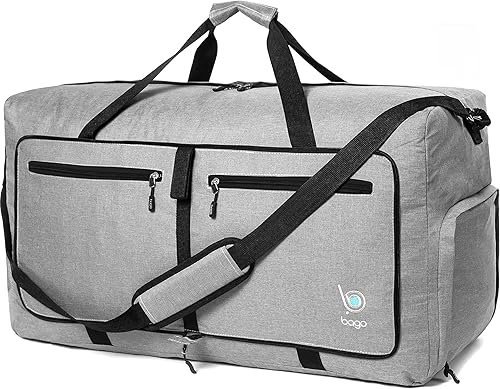 Bago Bolsa de viaje para hombre y mujer, ligera, plegable, bolsa de lona para equipaje de 15.85 gal, 21.13 gal, y 26.42 gal (60 L, 80 L y 100 L)