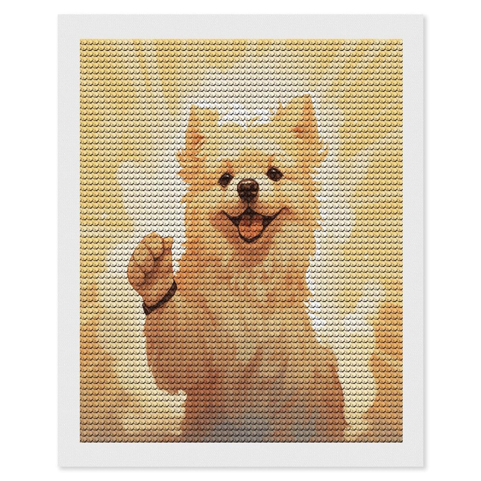 FekiLoot Charming Puppy Diamond Art Kits for Adults Diamond Painting Kits for Beginners DIY Diamond Art Kits Round Full Drill Diamond Dot Gem Painting for Home Wall Decor Gift 16"x20"