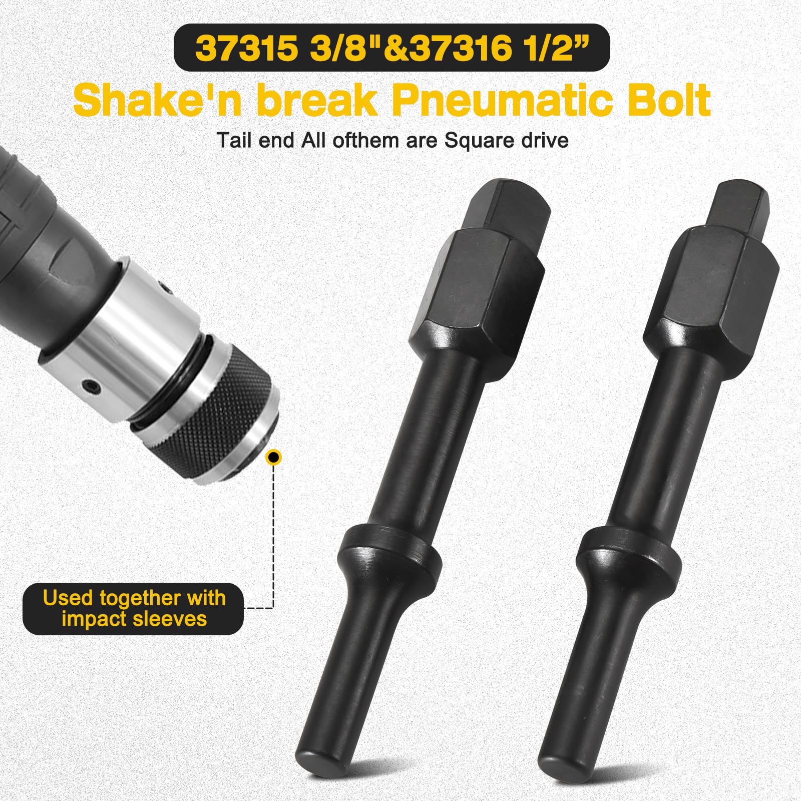 32029 air hammer socket adapter, 37315 3/8" & 37316 1/2" Shake 'n break, Designed to be used with a wrench to help rotate and loosen seized fasteners (2-piece) — Amazon image 4