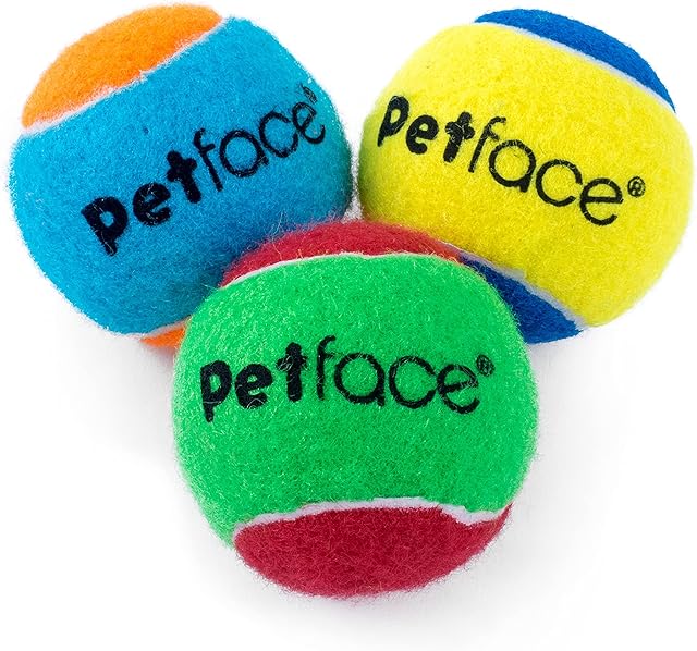Petface Squeaky Tennis Balls for Dogs, 3-Piece