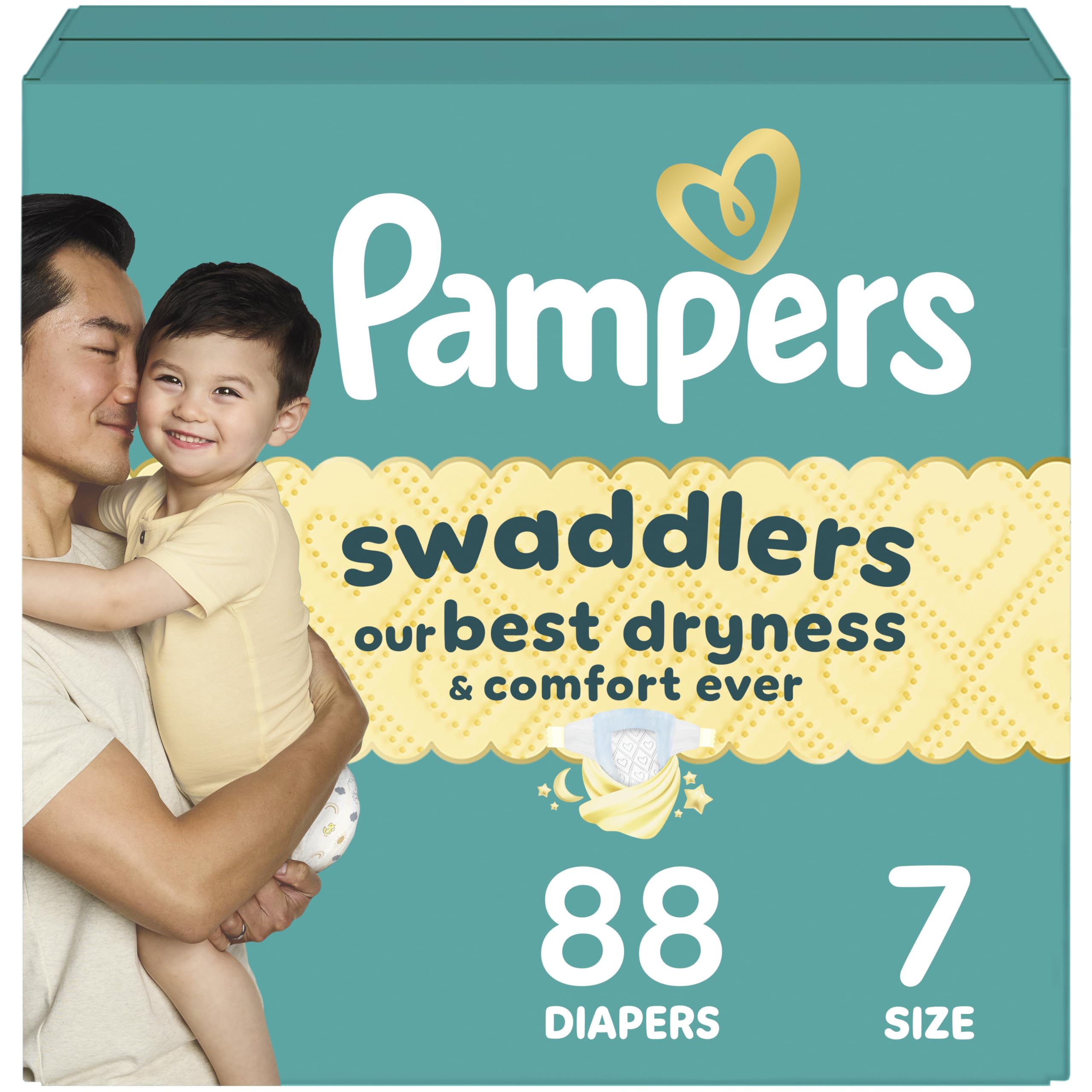 Diapers Size 7, 88 Count - Pampers Swaddlers Disposable Baby Diapers (Packaging & Prints May Vary)