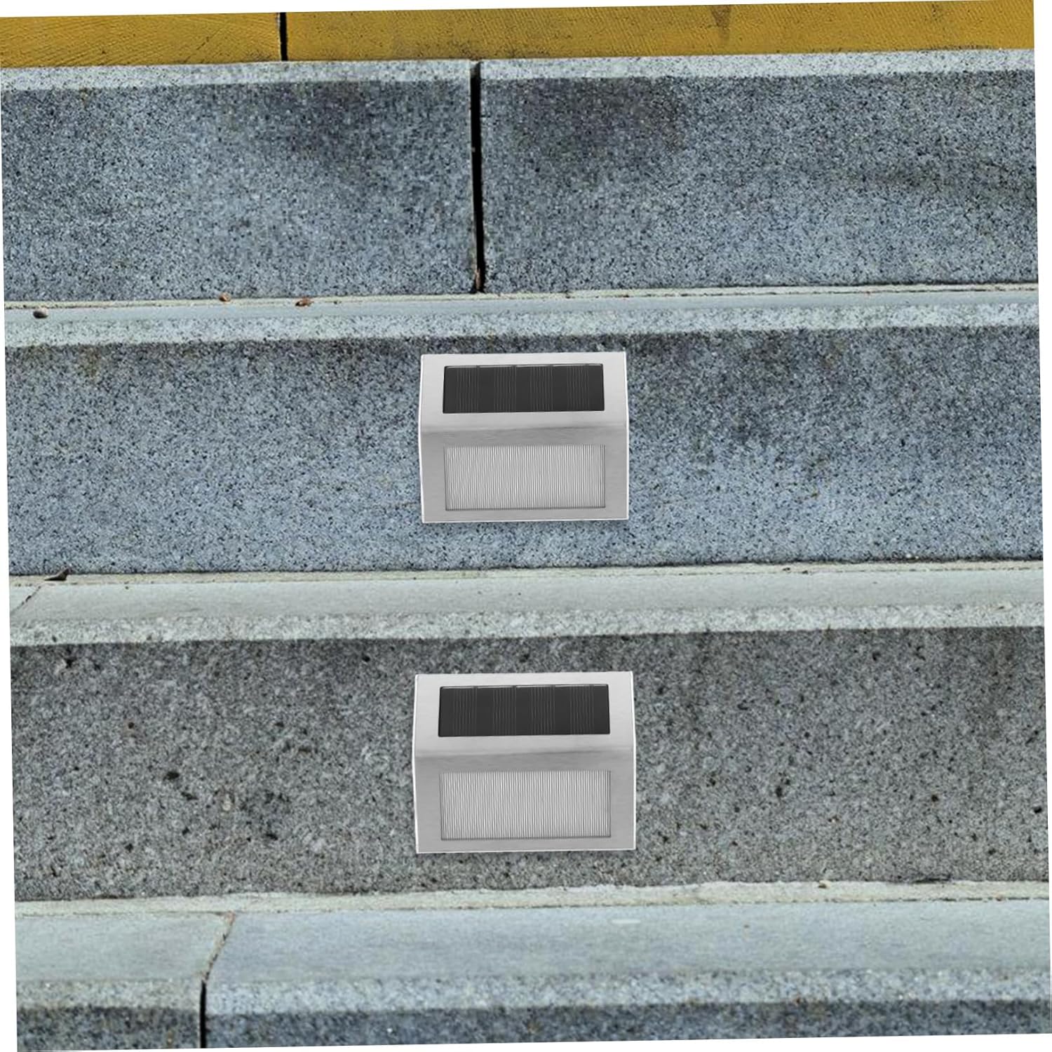 DOITOOL Lar Step Lights for Outside 4 Pack Stainless Steel Solar Stair Light Led Step Lights Solar Wall Lamp Outdoor Wall Lamp