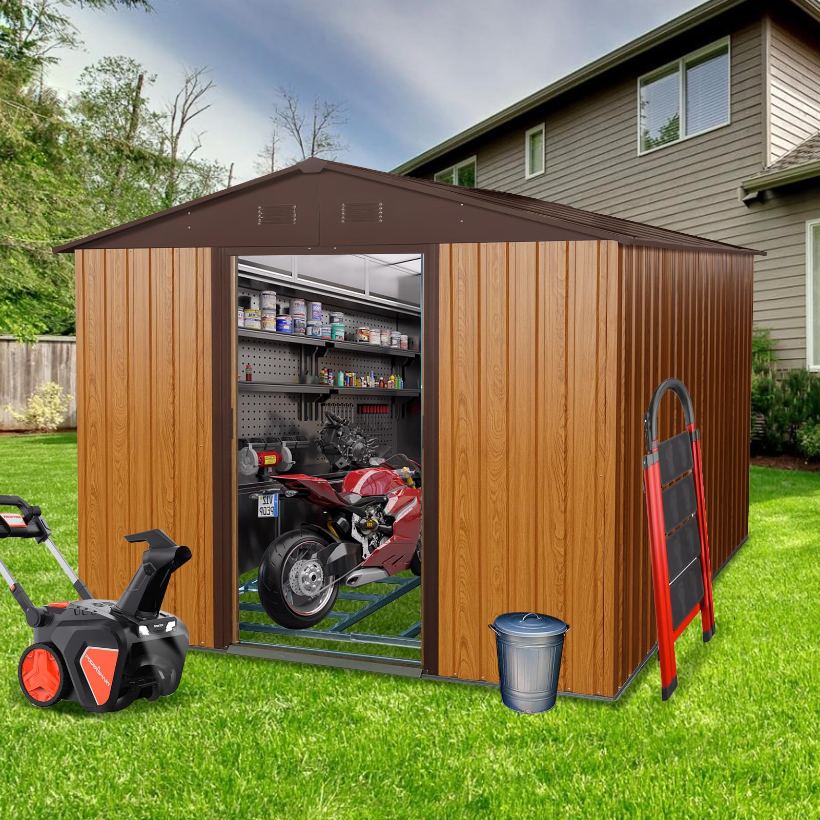 Amazon.com : Lovtimber 10x8 FT Outdoor Storage Shed, Garden