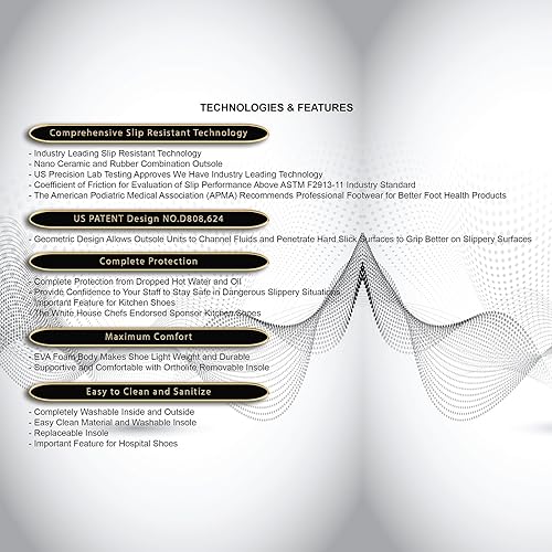 Miniatura 2 de VANGELO Zuecos profesionales antideslizantes para mujer, zapatos de trabajo, zapatos de enfermera, zapatos de chef, negro, blanco, lima, multicolor,