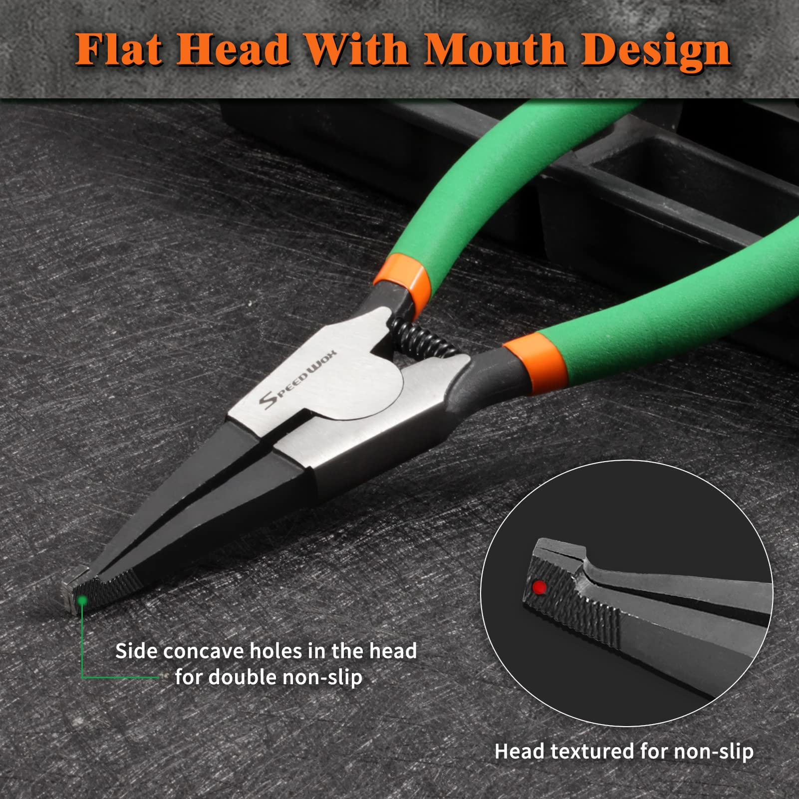 central×GRIT×LUTADOR SPECIAL MODEL WH SPEEDWOX Special Angle Tip Lock Ring Pliers 8-Inch Retaining