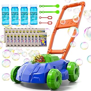 Bubble Machine, Bubble Lawn Mower for Toddlers, Automatic Bubble Blower Maker Machine for Children, Outdoor Gardening Push Toys, Birthday Gifts for Boys and Girls
