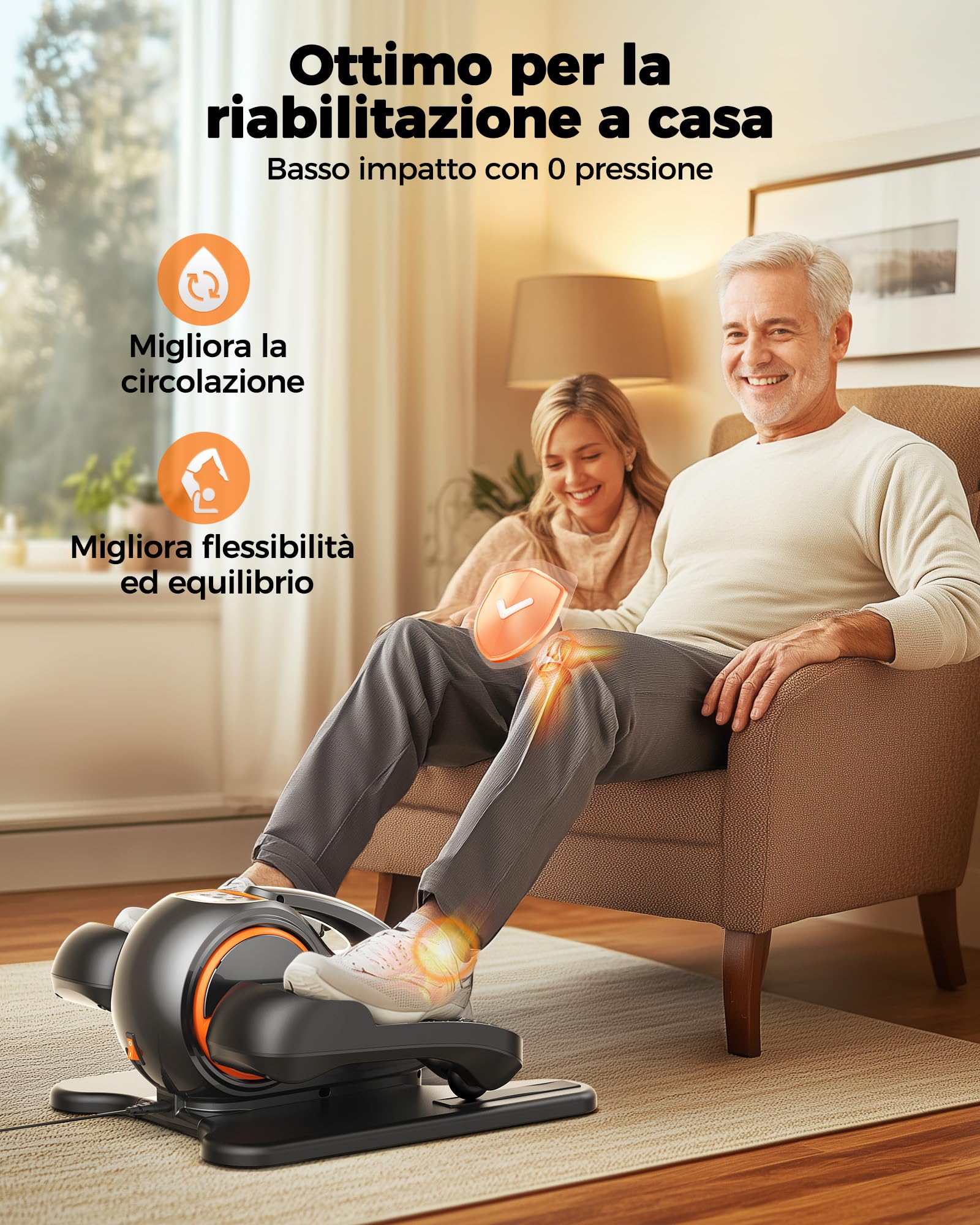 YOSUDA 2026 Nuova Mini Ellittica Elettrica | Pedaliera per Anziani & Ufficio Ultra Silenziosa (<15dB) | Sotto Scrivania con Massaggio Piedi 3D, 10 Velocità, Plug & Play | Ideale per Anziani & Ufficio